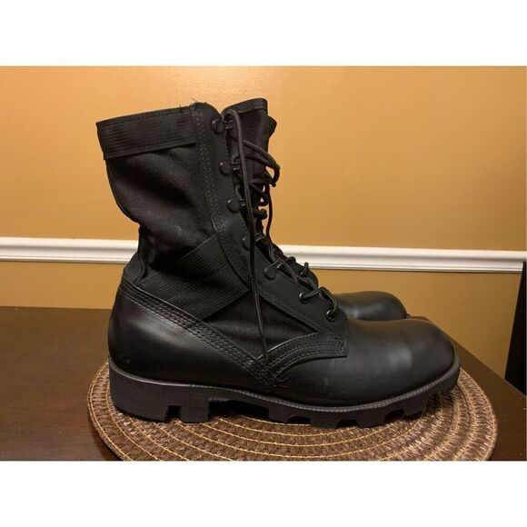 Vintage Militaria 1984 Vietnam War Spike Proof Jungle Boots 10.5 R Black  EUC main image 7